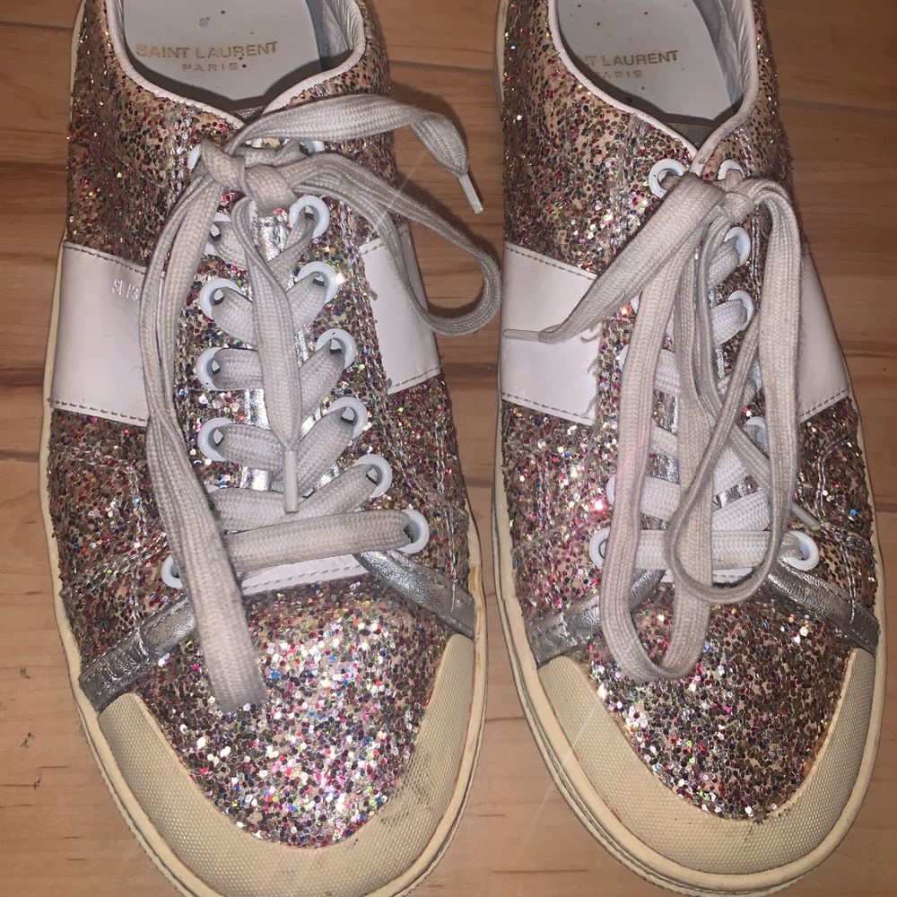 YSL Saint Laurent Glitter Galactica Sneakers
